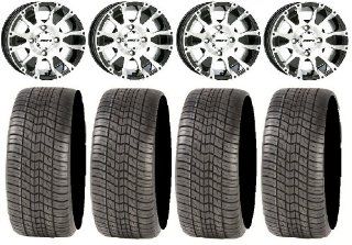 STI C7 Black Golf Wheels 12" 205x30 12 Tires EZ GO/Club Car (4): Automotive