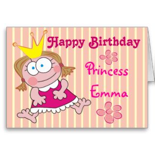 Happy Birthday Princess Emma Cute Greeting Cards