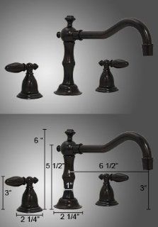 3 Piece 6" Oil Rubbed Bronze European Roman Bath Lavatory Bathroom Kitchen Bar Faucet   Touch On Kitchen Sink Faucets  