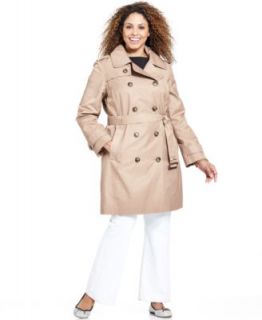MICHAEL Michael Kors Plus Size Double Breasted Belted Trench Coat   Coats   Women