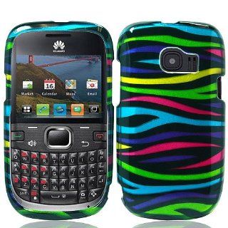 Rainbow Zebra Stripe Hard Cover Case for Huawei Pinnacle 2 M636: Cell Phones & Accessories
