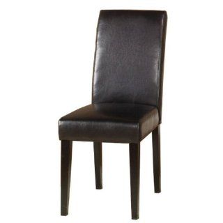 Brown Leather Dining Chair   Set of 2 (Brown) (38"H x 16"W x 20"D)  