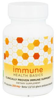 Immune Health Basics   Beta Glutan with Wellmune WGP Immune Support 250 mg.   60 Capsules