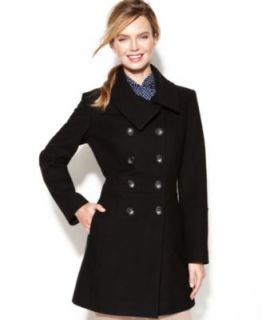 Anne Klein Double Breasted Wool Blend A Line Coat   Coats   Women