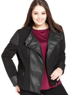Style&co. Plus Size Faux Leather Quilted Moto Jacket   Coats   Plus Sizes