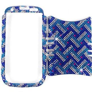 Cell Armor I747 RSNAP FD191 Rocker Series Snap On Case for Samsung Galaxy S3   Retail Packaging   Full Diamond Crystal BL/WH Weave: Cell Phones & Accessories