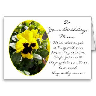 A Happy Birthday Mother Card Pansy