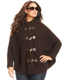 MICHAEL Michael Kors Plus Size Cardigan, Toggle Front Poncho   Sweaters   Plus Sizes