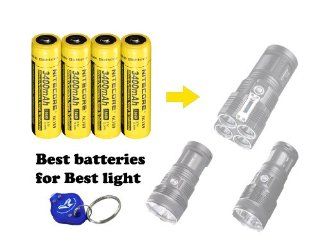 4 Pack Nitecore NL189 3400 mAh Protected Rechargeable 18650 Batteries with Bright Lumentac Keychain Light  Designed for Nitecore TM11 TM15 TM26 MT2C MT25 MT26 EC25 P16 P25 SRT5 SRT6 SRT7 etc Electronics