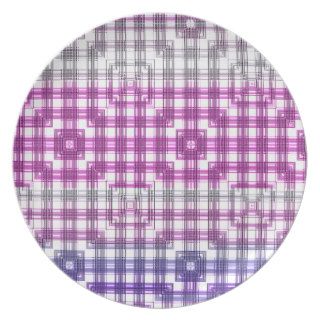 Pink, Blue & Purple Geek Pattern Plate