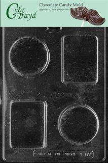 Cybrtrayd M177 Rectangle/Circle Bar Miscellaneous Chocolate Candy Mold: Kitchen & Dining
