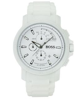 Hugo Boss Watch, Mens Chronograph White Silicone Strap 47mm 1512848   Watches   Jewelry & Watches