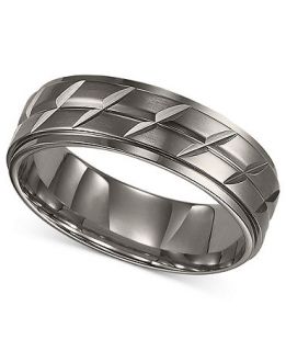 Triton Mens Titanium Ring, Etched Wedding Band   Rings   Jewelry & Watches