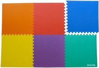 We Sell Mats 168 Sq. Ft. (set of 42 tiles + borders) Anti Fatige Interlocking EVA Foam Flooring Multi Color Tiles 2'x2'x .375" Thick: Toys & Games
