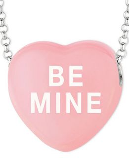 Sweethearts Sterling Silver Necklace, Pink Be Mine Heart Pendant   Necklaces   Jewelry & Watches