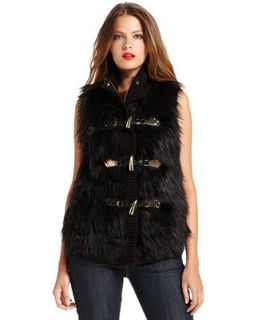 MICHAEL Michael Kors Vest, Faux Fur Toggle Zip Front   Jackets & Blazers   Women