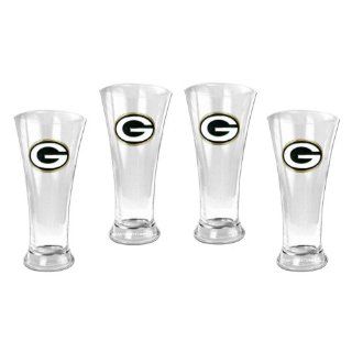 Green Bay Packers Flare Pilsner Glasses   Set of 4  NFL Glassware Set : Other Products : Everything Else