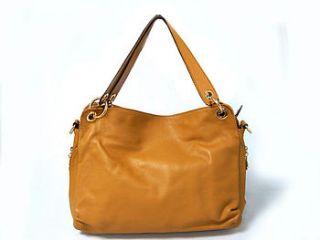 sage leather shoulder bag by kausar