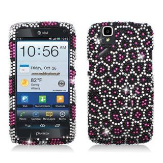 Aimo Wireless PNP8010PCDI163 Bling Brilliance Premium Grade Diamond Case for Pantech Flex P8010   Retail Packaging   Pink Leopard: Cell Phones & Accessories