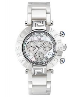 Versace Watch, Womens Swiss Chronograph Reve White Ceramic Bracelet 40mm 95CCS1D497 SC01   Watches   Jewelry & Watches
