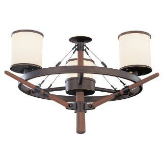 Monte Carlo MC162RB Yachtsman 3 Light Indoor and Outdoor Damp Location Light Kit with 3 Feet Chain and 5 Feet Wire, Roman Bronze   Ceiling Fans  