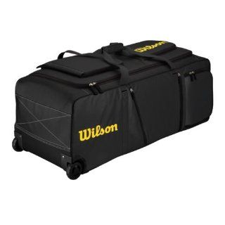 Baseball/Softball Extra Large Team Equipment Bag with Wheels and Telescopic Pull Handle (4 Bats, Catcher's Equipment, Helmets, Balls and More)  Wilson Team Bags  Sports & Outdoors