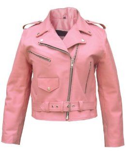 Allstate Leather Women's AL2120 Basic full cut Motorcycle jacket X Small Pink at  Womens Clothing store: Faux Leather Outerwear Jackets