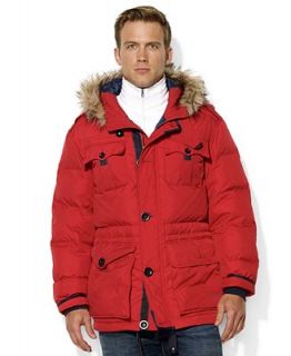 Polo Ralph Lauren Coat, Faux Fur Trim 4 Pocket Down Parka   Coats & Jackets   Men