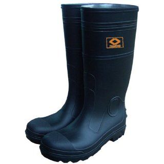 Diamond 161 High Grade Virgin PVC Steel Toe Protective Knee Boot, Size 10, Black: Protective Safety Boots: Industrial & Scientific