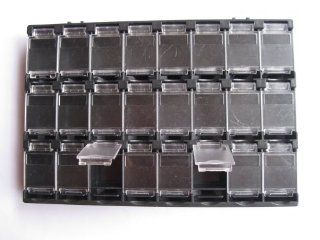 2 Pcs SMD SMT Electronic Component Mini Storage Box 24(3*8) Lattice/Blocks 156x105x18mm Black Color T 156 Skywalking