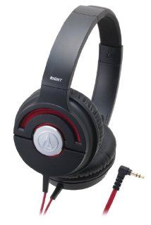 audio technica SOLID BASS Portable Headphones Black Red ATH WS55X BRD (Japan Import): Electronics