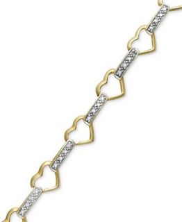 Victoria Townsend 18k Gold over Sterling Silver Bracelet, Diamond Accent Heart Link   Bracelets   Jewelry & Watches