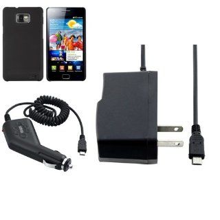 CommonByte Black Slim Thin Hard Phone Case+Wall+Car Charger For Samsung Galaxy SII S2 i9100: Cell Phones & Accessories