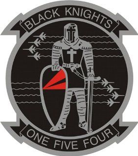 US Navy VF 154 Black Knights Squadron Decal Sticker 3.8" 6 Pack Automotive
