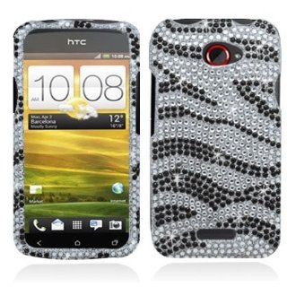 Aimo Wireless HTCONEXPCDI152 Bling Brilliance Premium Grade Diamond Case for HTC One X   Retail Packaging   Black/White Zebra: Cell Phones & Accessories