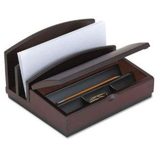 Rolodex Executive Wood Line II Desk Organizer, Mahogany (19290) : Office Desk Organizers : Office Products