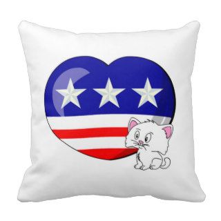 Heart shaped USA Flag Pillows