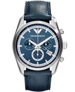 Emporio Armani Watch, Mens Chronograph Blue Rubber Strap 43mm AR6113   Watches   Jewelry & Watches