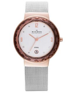Skagen Denmark Watch, Womens Stainless Steel Mesh Bracelet 35mm 456LRS   A Exclusive   Watches   Jewelry & Watches