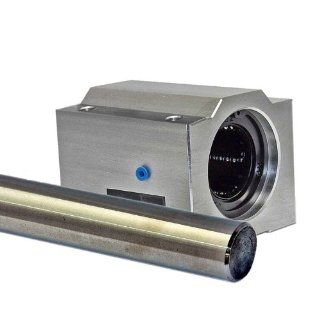 Linear Motion 20 mm Slide Unit and Shaft, Tandem Ball Bushing Slide Unit, 30" Shaft Length, Closed Type, Metric: Linear Ball Bearings: Industrial & Scientific