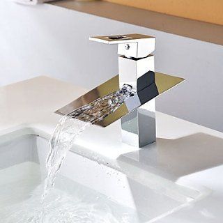 Contemporary Waterfall Chrome Single Handle Bathroom Sink Faucet   Touch On Bathroom Sink Faucets  