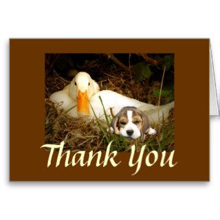 Beagle With Duck Thank You Card