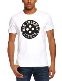 Ben Sherman Men's 140GM Button Logo Crew Neck Tee Shirt at  Mens Clothing store: