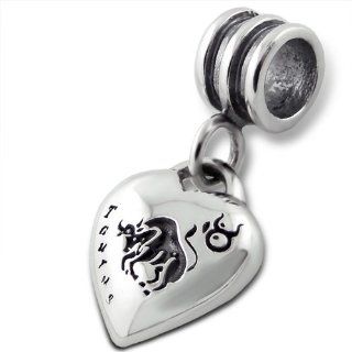 Taurus Zodiac Star Sign Charm Bead Dangle 925 Sterling Silver Fits Pandora Charm Bracelet: inBLISS: Jewelry