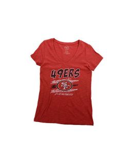 47 Brand Womens San Francisco 49ers Lets Go Scrum V Neck T Shirt   Sports Fan Shop By Lids   Men