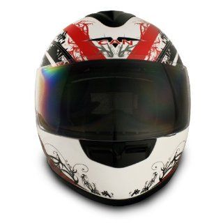 VCAN V136 Full Face Helmet (Red, Large): Automotive