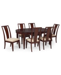 Prescot Dining Room Furniture, 7 Piece Set (Round Table and 6 Slat Back Chairs)   Furniture