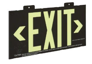 Glo Brite 7001 8.25 by 15.25 Inch Single Face Wall Mount Eco Exit Sign, Black   Commercial Lighted Exit Signs  