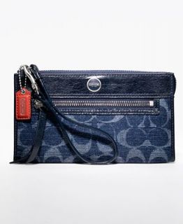 COACH POPPY DENIM ZIP WALLET   COACH   Handbags & Accessories