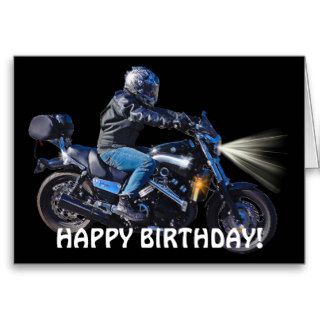Motorbike Night Biker Birthday Card